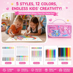 DreamyCandy Juego de 70 marcadores lavables para niños de 4 a 8 años, set de arte de ajolote