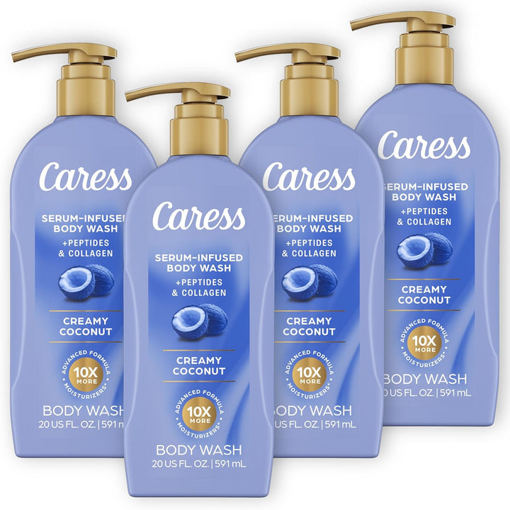 Caress Jabón corporal hidratante de coco cremoso con bomba, fórmula...