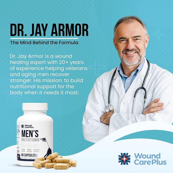 Wound Care Plus - Multivitamínico para hombre, mezcla integral de v...