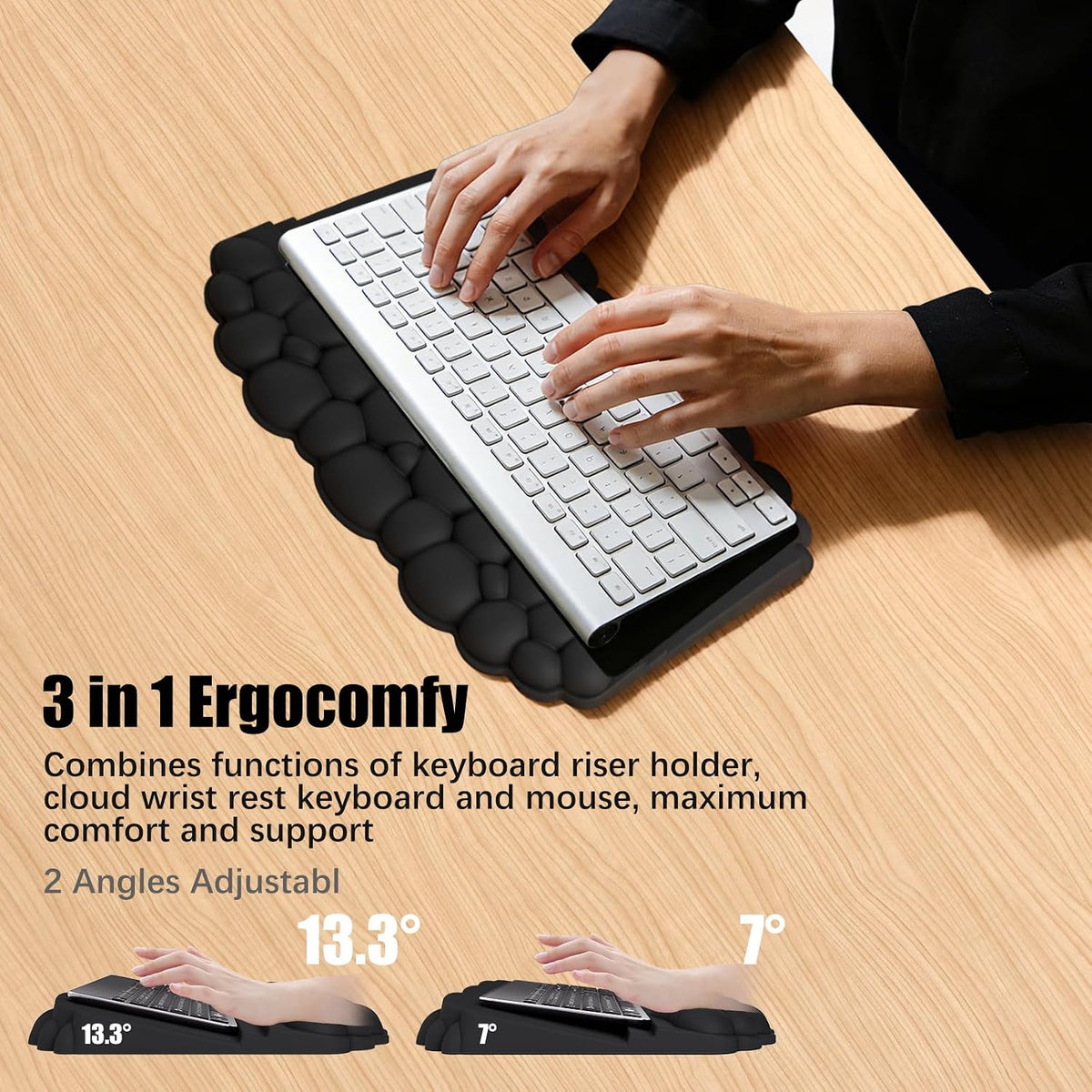 Reposamuñecas ergonómico para teclado y mouse, almohadilla de soporte para