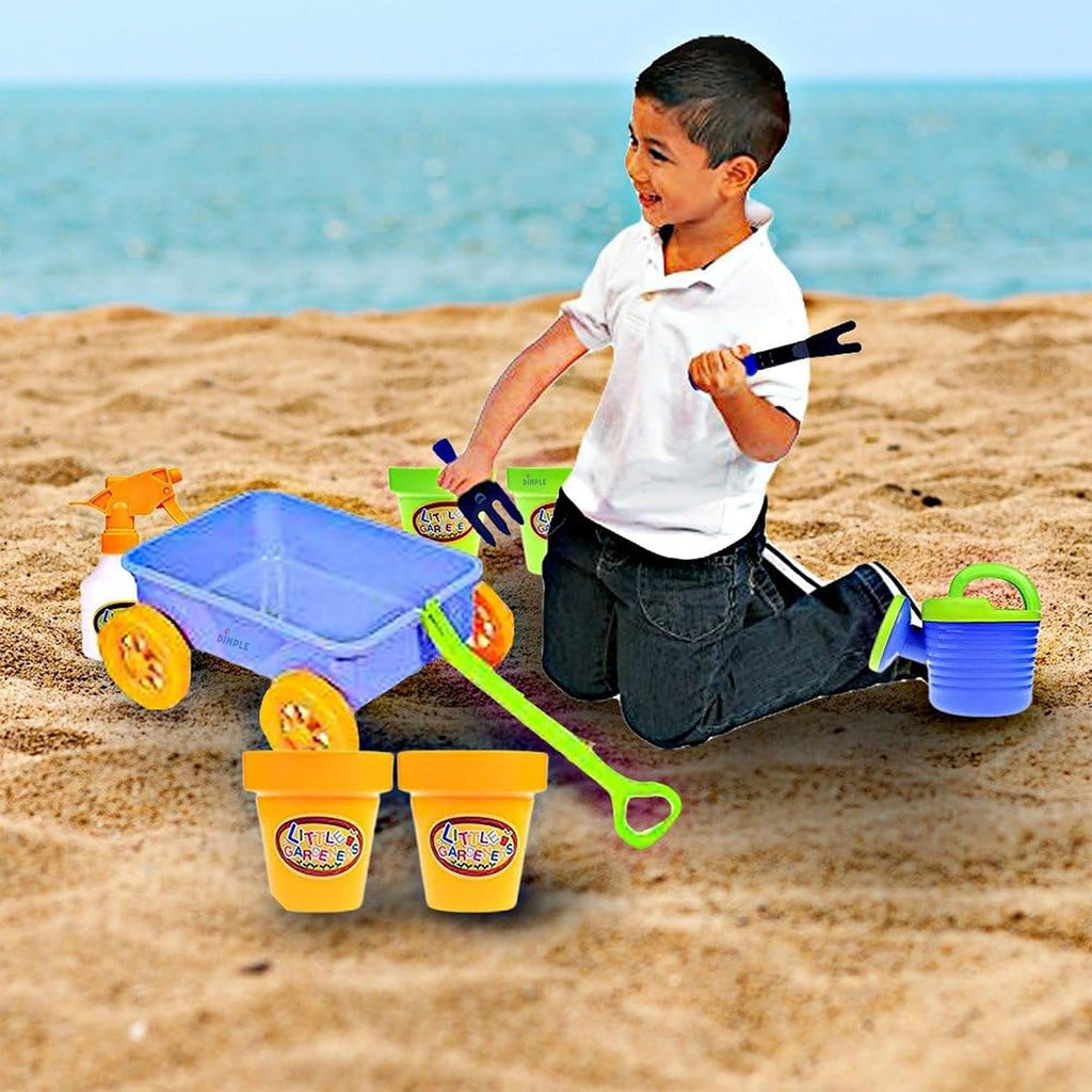 Dimple Garden Wagon & Tools Juego de juguetes, juego de jardinería para