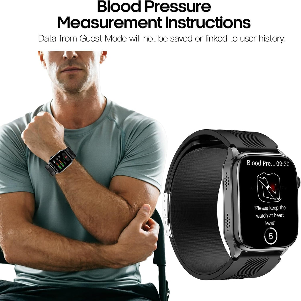 Smart Watch para Hombres y Mujeres con Diseño de Correa con Airbag, Pantalla AMOLED de 2.06", Monitor de Ritmo Cardíaco y Presión Arterial, Oxígeno en Sangre y Seguimiento del Sueño, 136 Modos Deportivos Fitness Tracker (Negro)