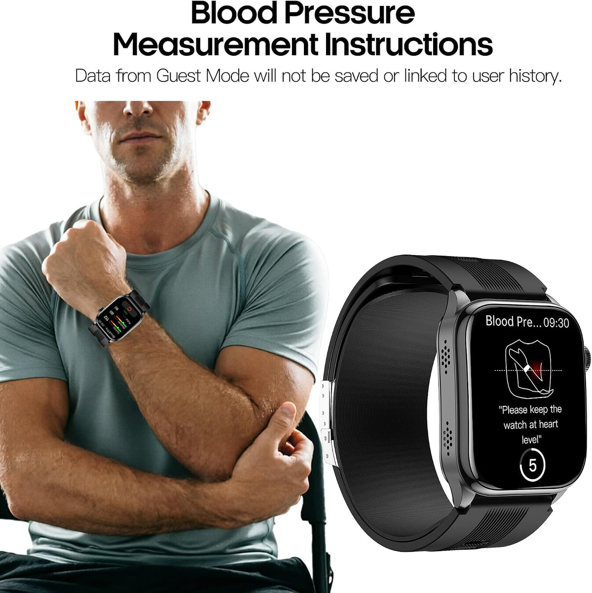 Smart Watch para Hombres y Mujeres con Diseño de Correa con Airbag, Pantalla AMOLED de 2.06", Monitor de Ritmo Cardíaco y Presión Arterial, Oxígeno en Sangre y Seguimiento del Sueño, 136 Modos Deportivos Fitness Tracker (Negro)
