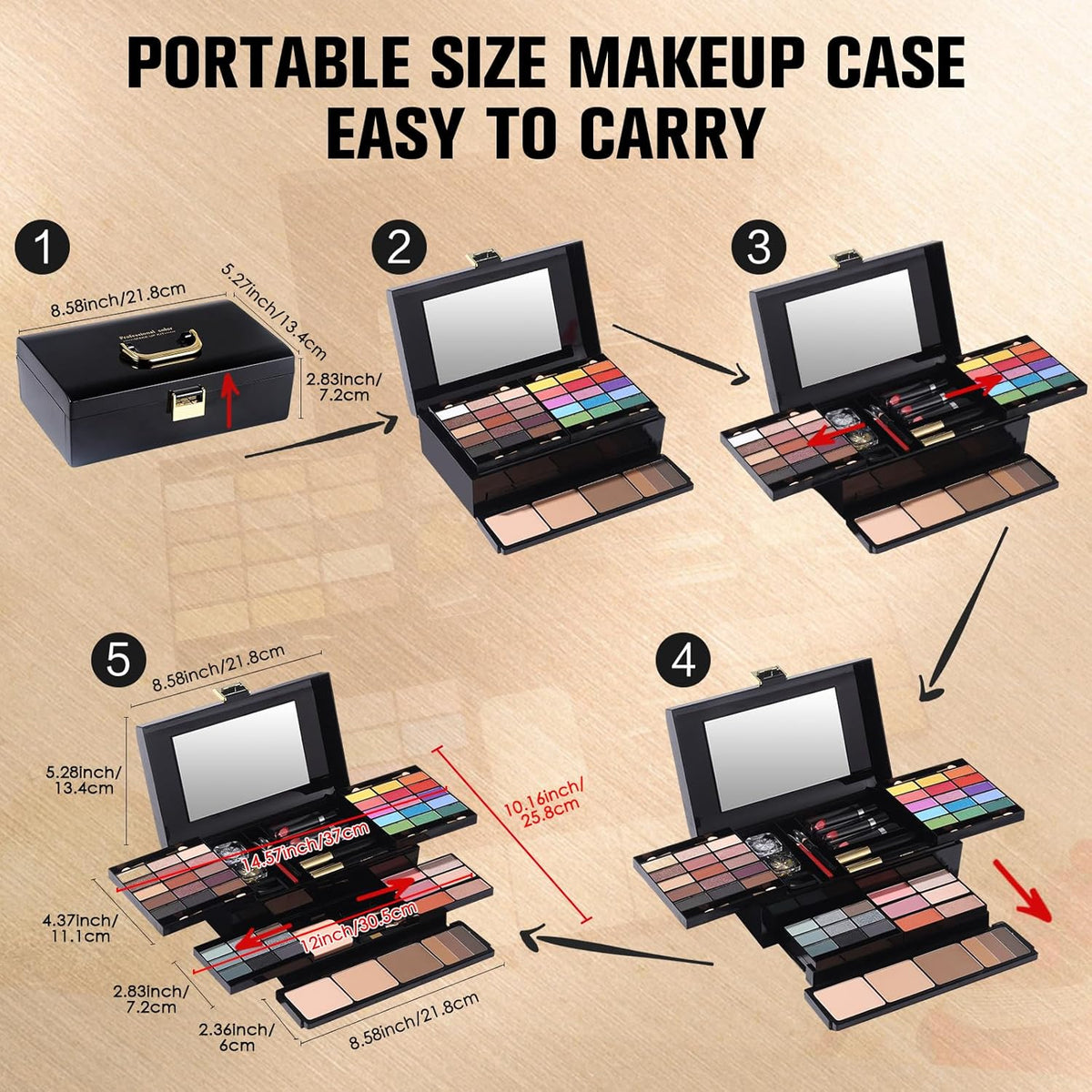 Kit de maquillaje profesional para mujeres y niñas, kit completo co...