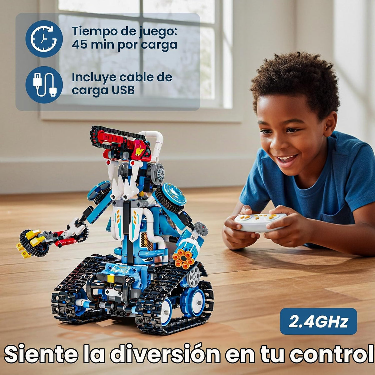 Kit de robótica STEM 5 en 1, aplicación y kit de construcción de robot de control remoto