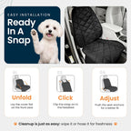 4Knines - Funda de asiento delantero resistente para perros, impermeable, color negro