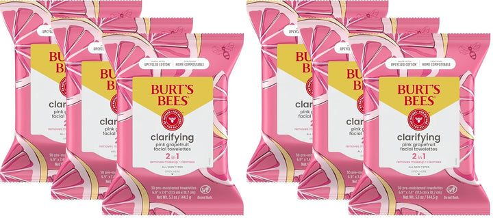 Burt's Bees Toallitas faciales de pomelo rosa, para todo tipo d...
