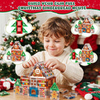 Juego de 40 mini azulejos magnéticos de Navidad, casa de jengibre para
