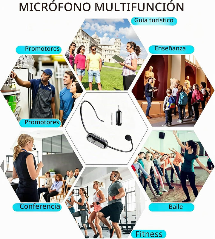 LYAIXZE Auriculares de micrófono inalámbrico, auriculares 2 en 1 y...