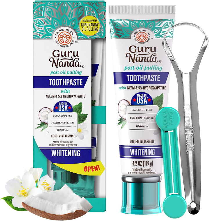 GuruNanda Pasta de dientes con hidroxiapatita, libre de SLS y fluor...
