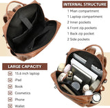 Mochila de cuero vegano AGLOD para laptop para mujer, mochila de 15...