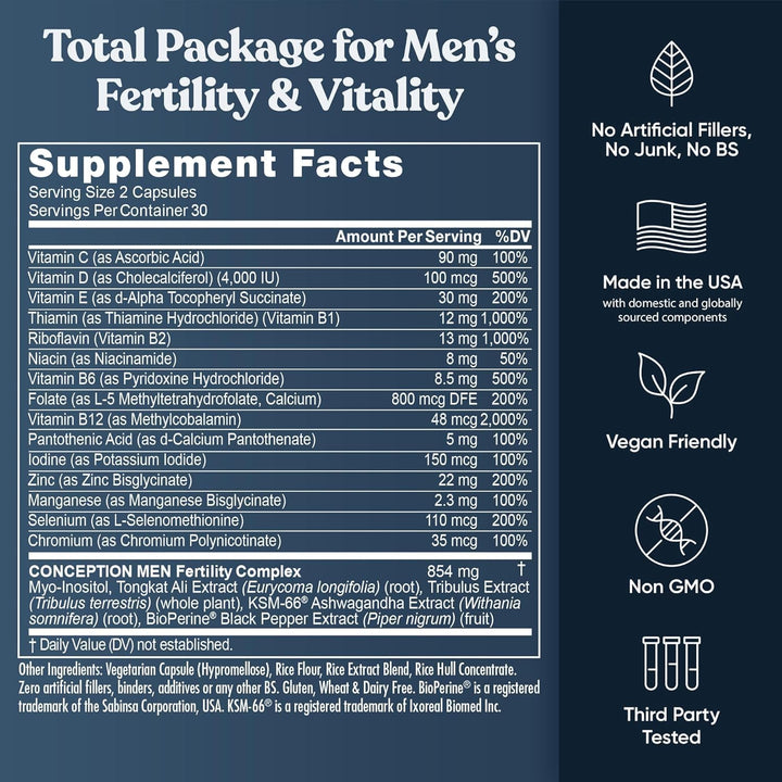 Concepción para él - Suplementos de fertilidad para hombres, apoyo...