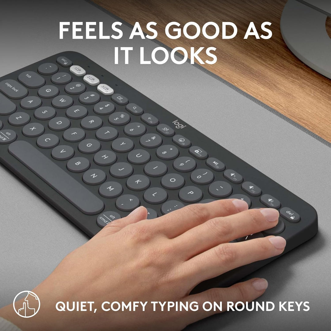 Logitech Pebble Keys 2 K380s, teclado inalámbrico Bluetooth multidi...