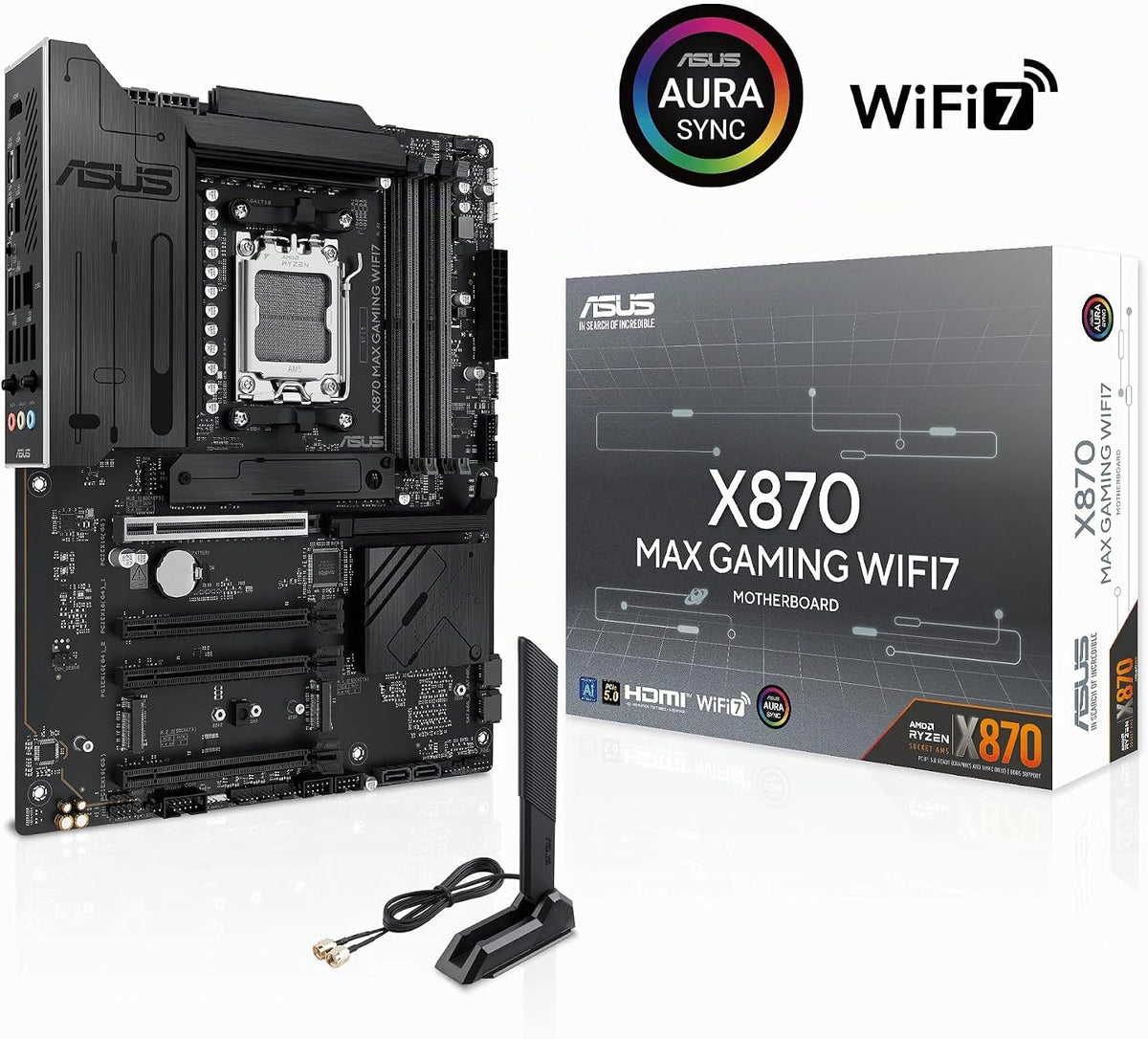 Placa base ASUS X870 MAX Gaming WIFI7 AMD AM5 ATX, 12+2+1 80A DrMOS...