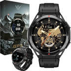 Military GPS Smart Watch: 1.43” AMOLED AOD, GPS integrado, Brújula, Altímetro, Barómetro, Seguimiento de Fitness/Trayectorias, Llamadas BT, 150+ Deportes, IP69K, Asistente de Voz, Larga Batería, Android/iOS