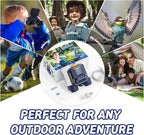 Binoculares para niños con visión nocturna, pantalla HD de 2.4 pulgadas y zoom de 10X para fotos y videos, binoculares de aventura al aire libre, observación de aves, campamento, senderismo
