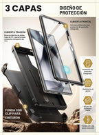 SUPCASE Funda para Samsung Galaxy S24 Ultra con soporte, [Unicorn Beetle Pro] [2 marcos frontales] [Protector de pantalla integrado y clip para cinturón] Funda de protección de grado militar para