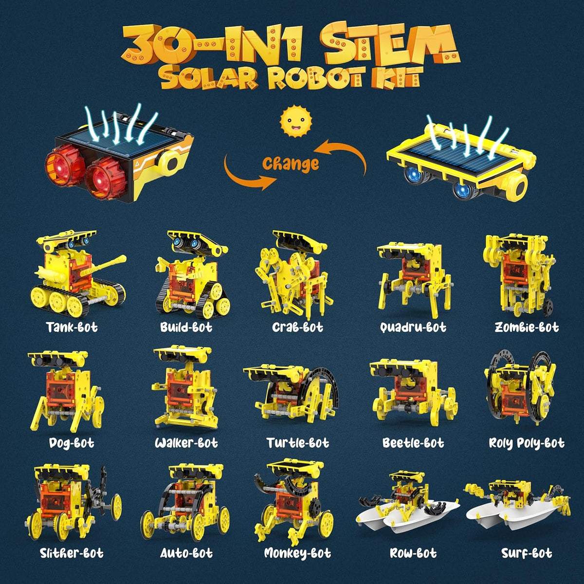 30 en 1, kit de juguetes de robot solar STEM, 243 piezas de kit educativo de experimentos científicos de construcción para niños de 8 a 12 años, regalos de cumpleaños para niños de 8, 9, 10