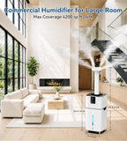 Humidificador comercial de 30L/7.93 galones para habitación grande 4200 sq ft, 3000mL/h Humidificadores para toda la casa con niebla fría supersized, silenciosos para dormitorio, hogar, oficina, plantas, almacén