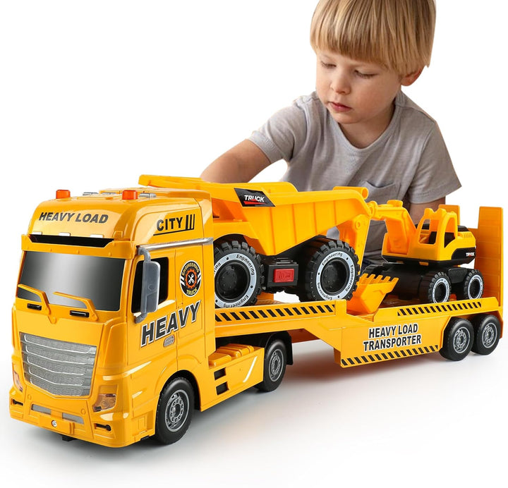 Dwi Dowellin Camión transportador de construcción para niños, jugue...