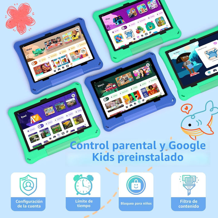 Tableta para niños: Tablet Android 15 de 10 pulgadas para niños, ba...