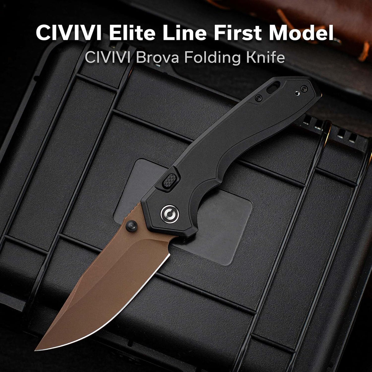 CIVIVI Elite Brova - Cuchillo de bolsillo, hoja CPM S35VN de 3.41 pulgadas