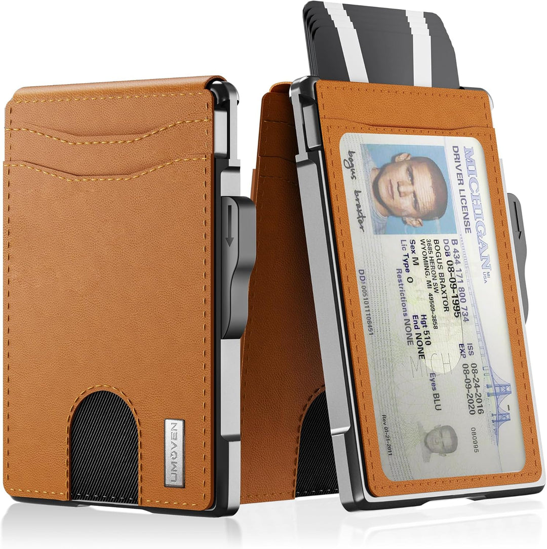 umoven Billetera para hombre \u2013 con clip para dinero, ranuras d...