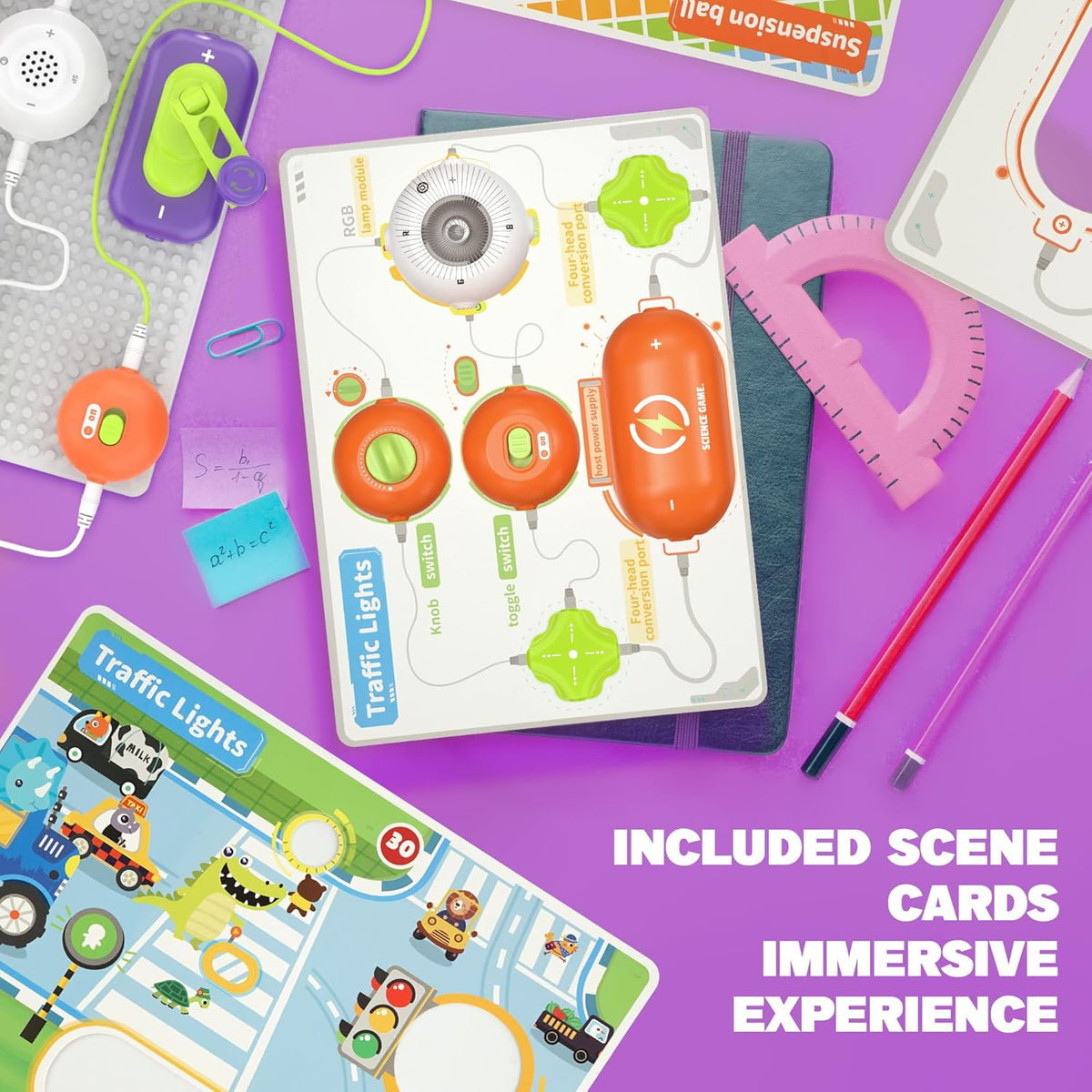 Kits de ciencia para niños - Kits STEM para niños, Kit de exploración de electrónica, Más de 150 proyectos, 14 partes de circuito, juguetes educativos STEM para niños y niñas de 3, 4, 5, 6, 7, 8, 9