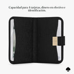 kate spade new york Deco - Tarjetero magnético, color negro