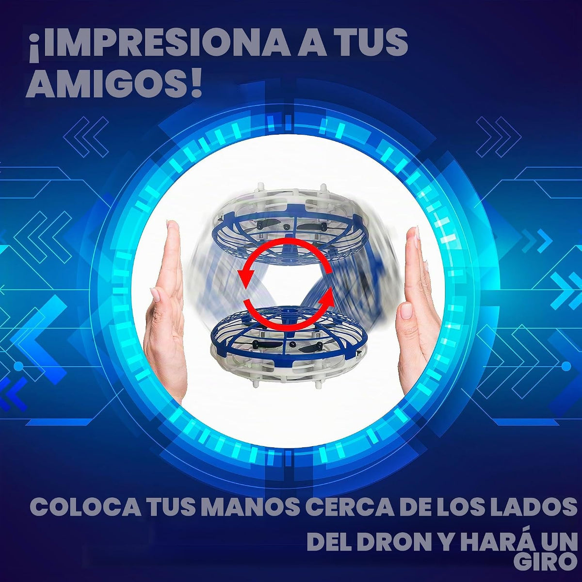 HoverTech Aero-Drone 360 para niños, acrobacias increíbles, sensores avanzados, control de mando manual, varias altitudes, a partir de 6 años