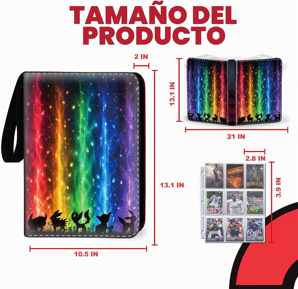 Carpeta de tarjetas 1008 con 9 bolsillos, carpeta de 3 anillos para tarjetas intercambiables con 56 páginas extraíbles, alto almacenamiento, impermeable, soporte para tarjetas de colección