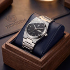 Relojes de negocios de cuarzo de acero inoxidable de cara grande de