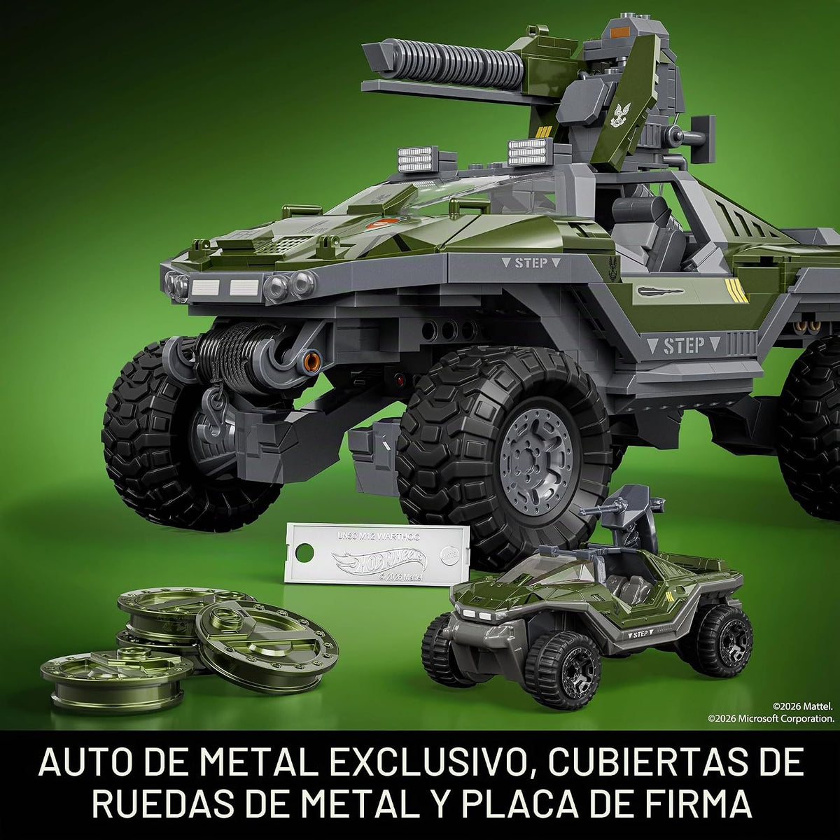 Mattel Brick Shop Hot Wheels Halo UNSC M12 Warthog - Juego de construcción