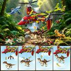 HOGOKIDS Juego de juguetes de construcción de aviones 3 en 1 con dinosaurio