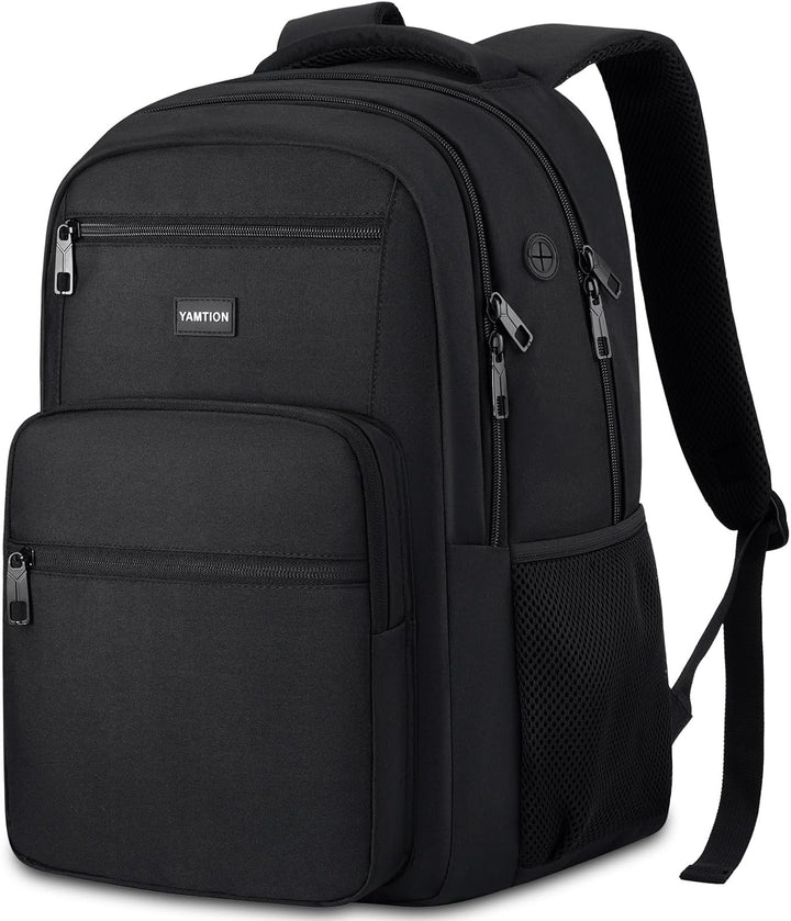 YAMTION Mochila negra para laptop para hombres y mujeres, mochila e...