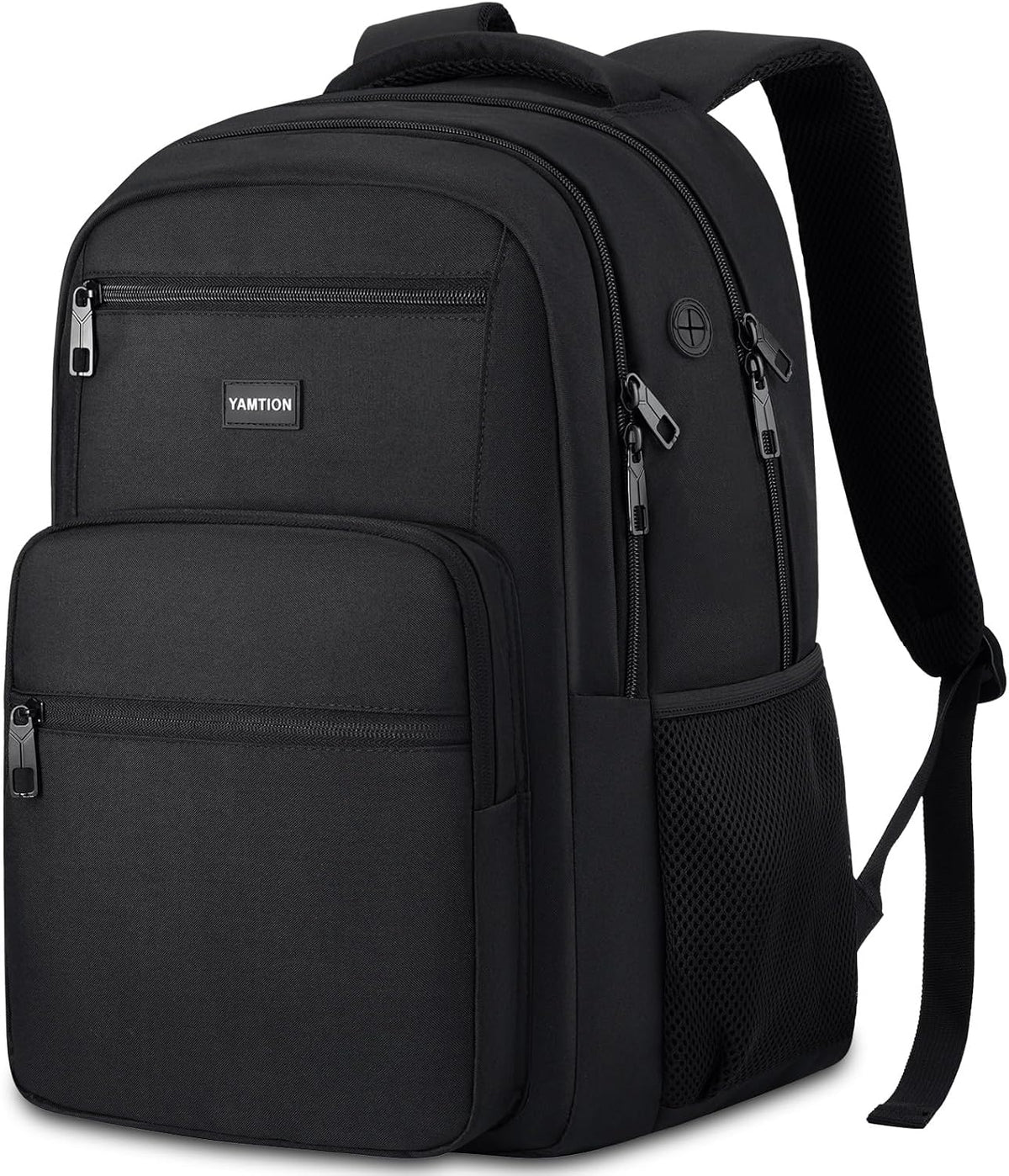YAMTION - Mochila para laptop para hombres y mujeres, mochila negra, Negro, 15,6 pulgadas