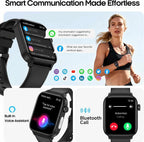 Smart Watch para Hombres y Mujeres, Pantalla HD de 1.96", Rastreador de Actividad, Monitor de Frecuencia Cardíaca 24/7 y Presión Arterial, Oxígeno en Sangre y Seguimiento del Sueño, Múltiples Modalidades Deportivas, Resistente al Agua IP68 para Android