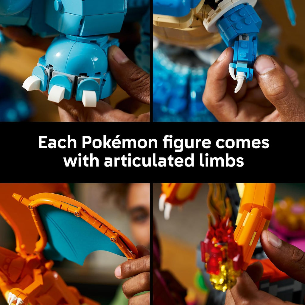 LEGO Pokémon Venusaur, Charizard y Blastoise - Juego de construcción para adultos, a partir de 18 años, figuras coleccionables de Pokémon, idea de regalo para hombres y mujeres - 72153