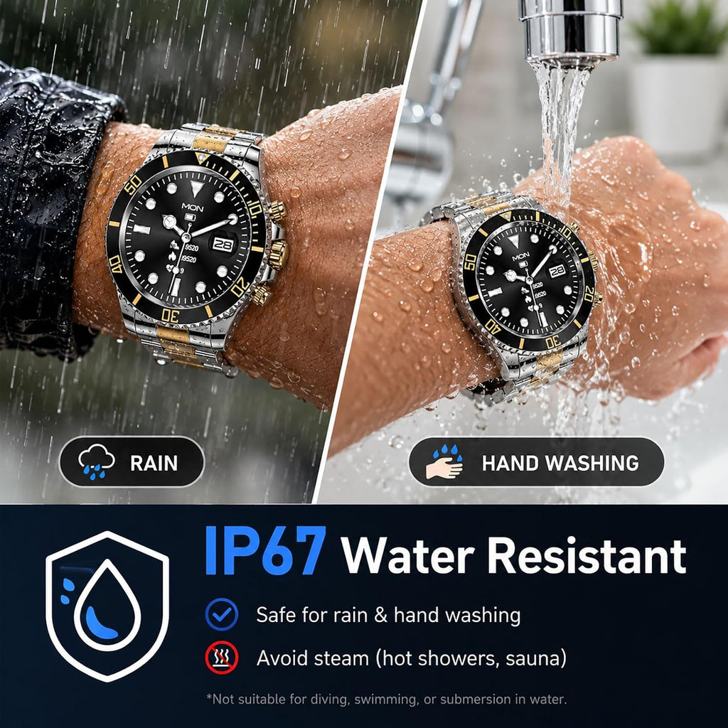 findtime Reloj inteligente para teléfonos Android, contestar llamadas, recordatorio de SMS, reloj inteligente compatible con iPhone, Bluetooth, acero inoxidable, reloj de fitness para hombre, reloj inteligente