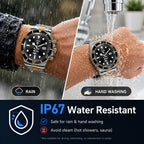 findtime Reloj inteligente para teléfonos Android, contestar llamadas, recordatorio de SMS, reloj inteligente compatible con iPhone, Bluetooth, acero inoxidable, reloj de fitness para hombre, reloj inteligente