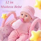 SMILESSKIDDO Juego de muñecas de bebé con moisés grueso ultra suave