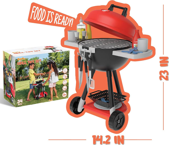 JOYIN Juego de 34 piezas de juguetes de cocina, parrilla de juego B...
