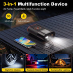 Inflador de neumáticos, compresor de aire portátil, 25 cilindros 100 W, inflado rápido, batería de 7800 mAh y bomba de aire inalámbrica de doble potencia de 12 V CC con doble calibre digital para