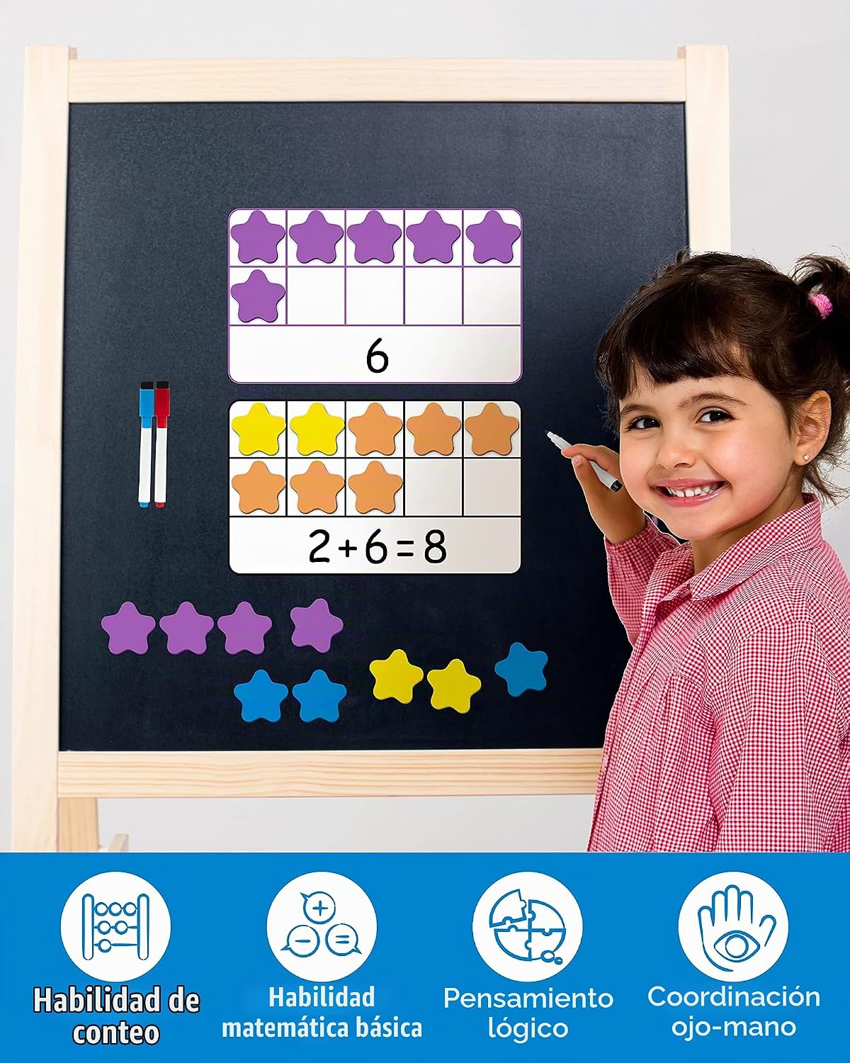 Coogam Conjunto Magnético de Marco de Diez, Juegos de Conteo de Números EVA Manipulativos Matemáticos, Juguete Educativo Montessori, Regalo para Niños de Jardín de Infantes y Aula de 3, 4, 5 Años