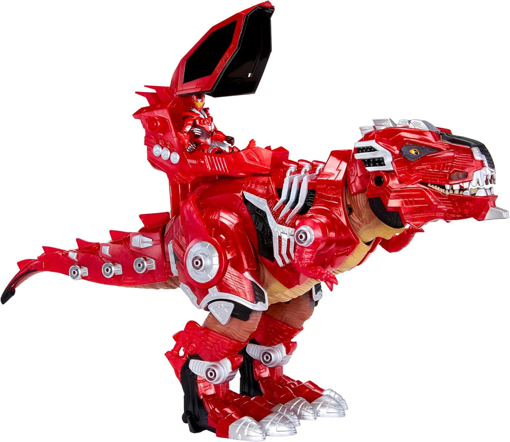 Armorsaurs Armor-Up T-Rex Dinosaur Ajax Figura de juguete con 7 piezas de armadura extraíbles, Chomp disparado por la cola, compatible con pilotos, 8.7 pulgadas de alto x 17.9 L, niños, niñas, a