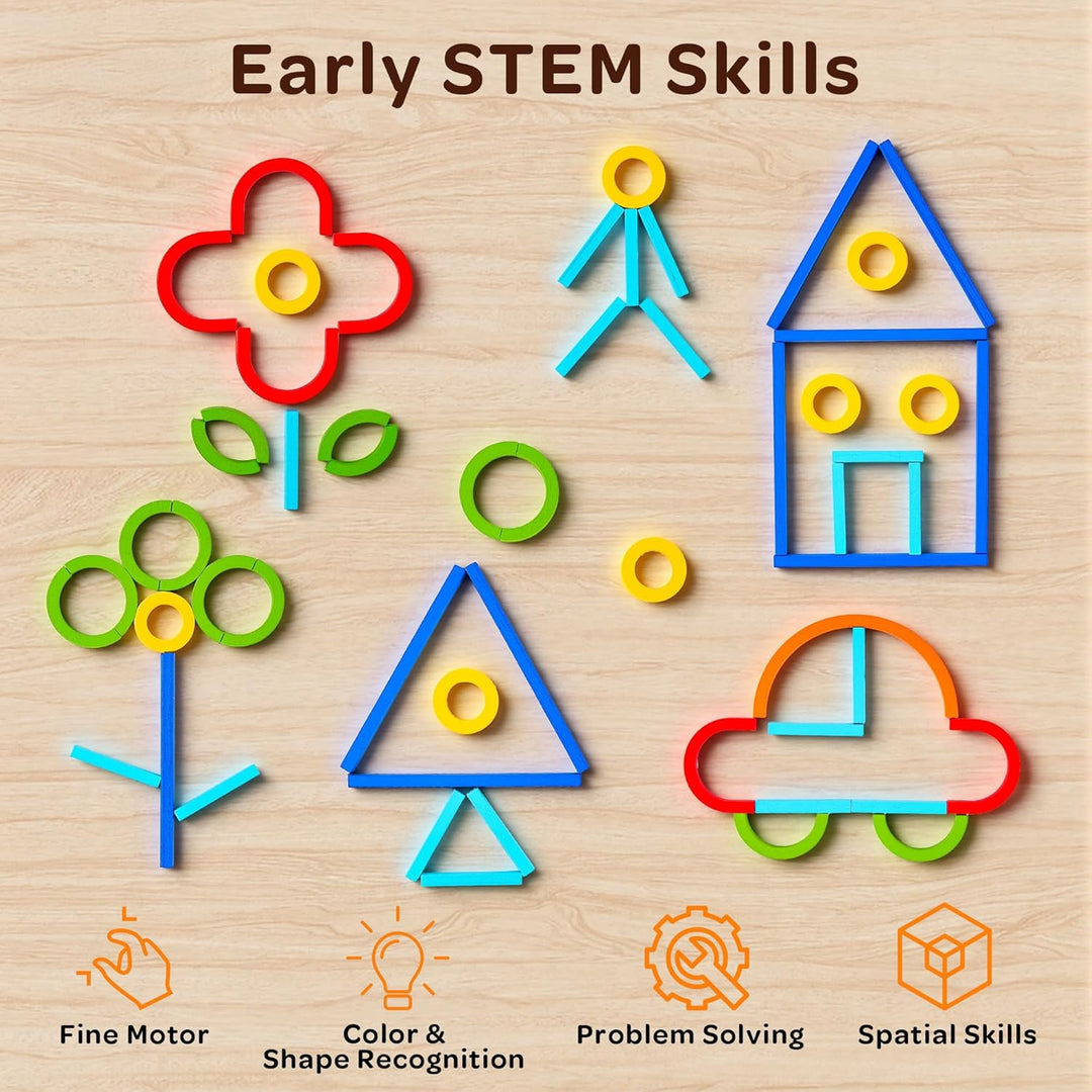TINYLENS Montessori - Juego de palos y anillos