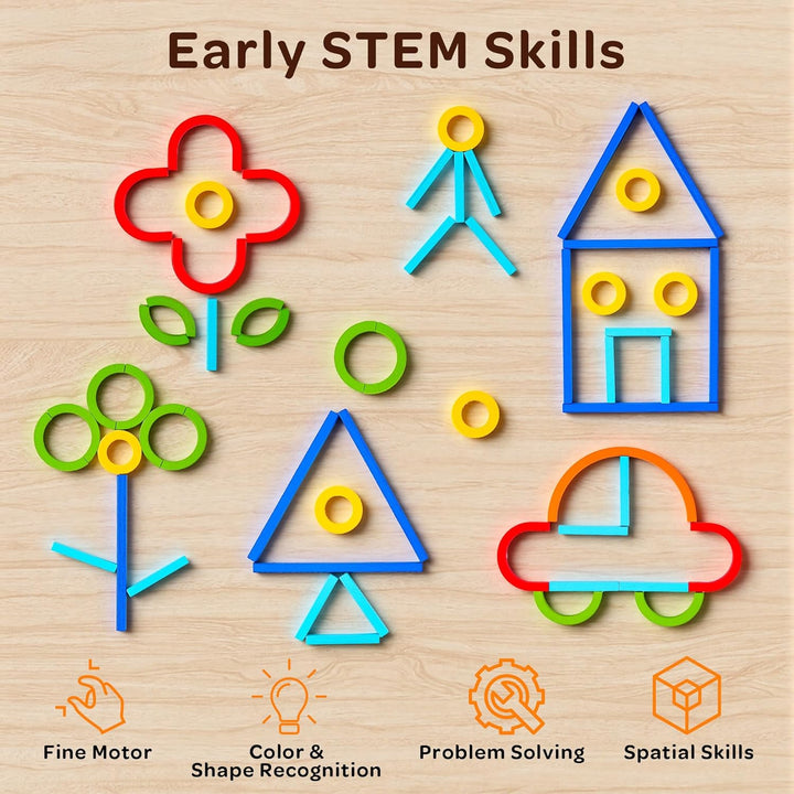 TINYLENS Montessori - Juego de palos y anillos