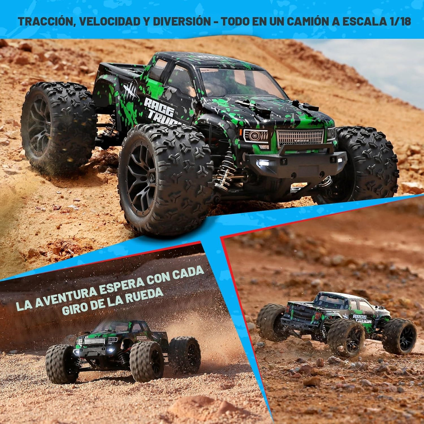 HBX 1:18 Auto a escala todo terreno a control remoto 18859E, 30+MPH...