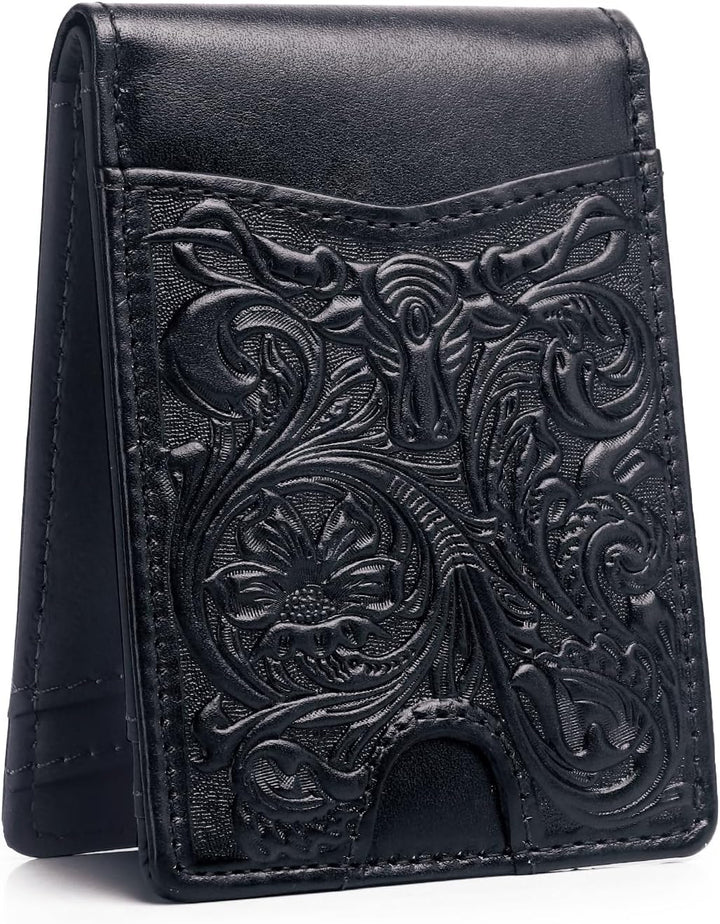 Cartera Pefiam de cuero de grano completo para hombres - Cartera bi...