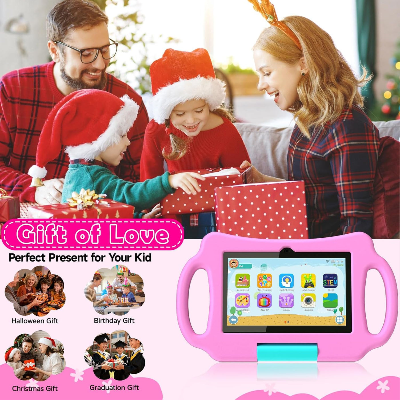 Nyxolaria Tableta para niños de 7 pulgadas Android 12.0 para niños...